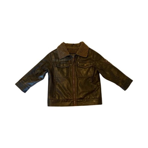 Hawke & Co. Faux Leather Bomber Jacket Size 3T - Picture 3 of 14